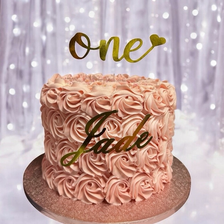New! Rose piped cake with cake charm